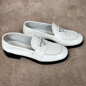 Prada White Womens Loafers sz 37